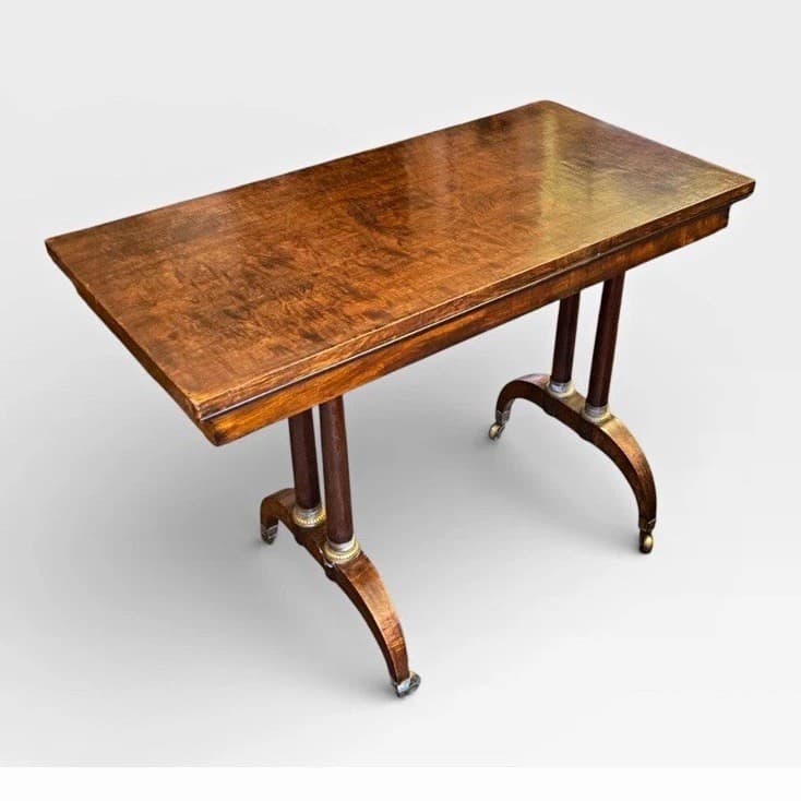 Antique Regency Rosewood Fold Over Card Table Console c1820 English