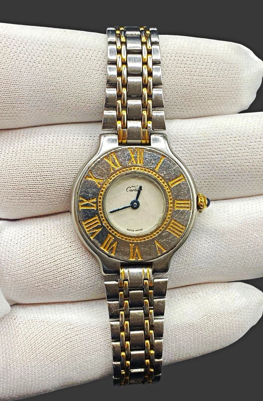 Cartier Must de Cartier 21 Quartz Two-Tone Bracelet Roman Dial Swiss